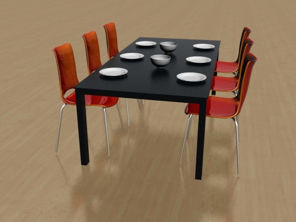 dinner table 3d model - yemekmasasi by erkin harmanli