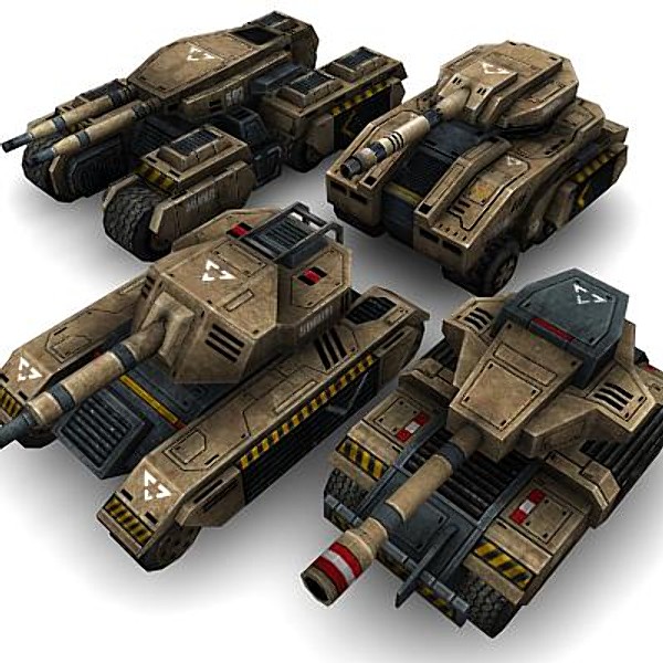 3dsmax 4 tanks - 4_sci_fi_tanks.rar by Angryfly