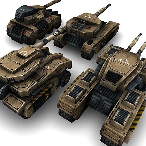 3dsmax 4 tanks - 4_sci_fi_tanks.rar by Angryfly
