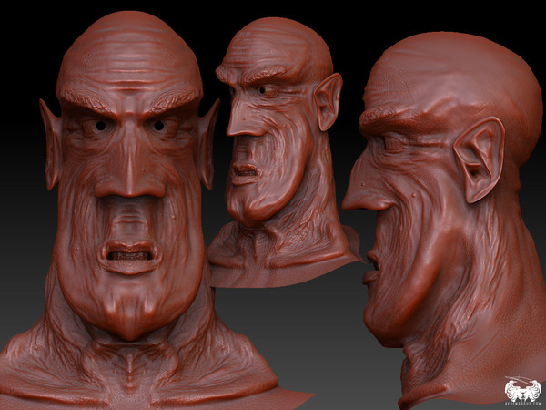 sculpting stylized caricature 3ds - Cartoon Human Head by KeremGogus