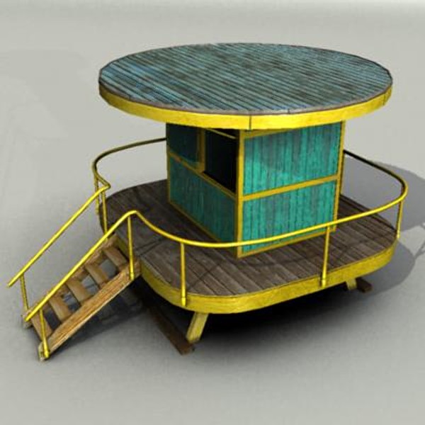 lifeguard beach cabin obj - Lifeguard Beach Cabin by Sirren