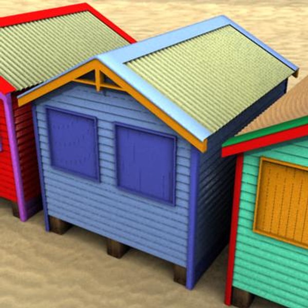 3d model of changing beach cabin - Changing Beach Cabin. by Sirren