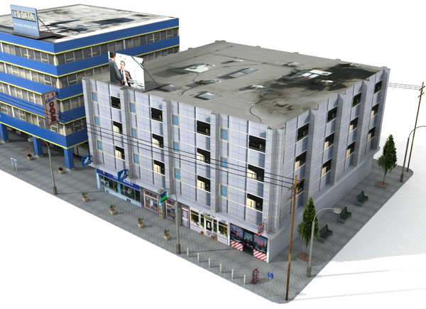 street 3 3d model - Street 3 (low poly) by yusuf joher taherali