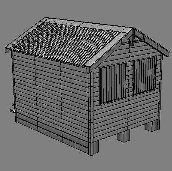 3d model of changing beach cabin - Changing Beach Cabin. by Sirren