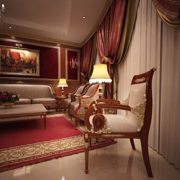 3d model scene angelo cappellini - luxury salon & dining room by 3d_classic