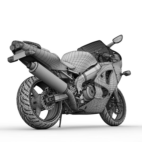 kawasaki super sport motorcycle 3d model - ZX-6R Kawasaki Ninja Sport Bike - 2000 by Jamie Hamel Smith