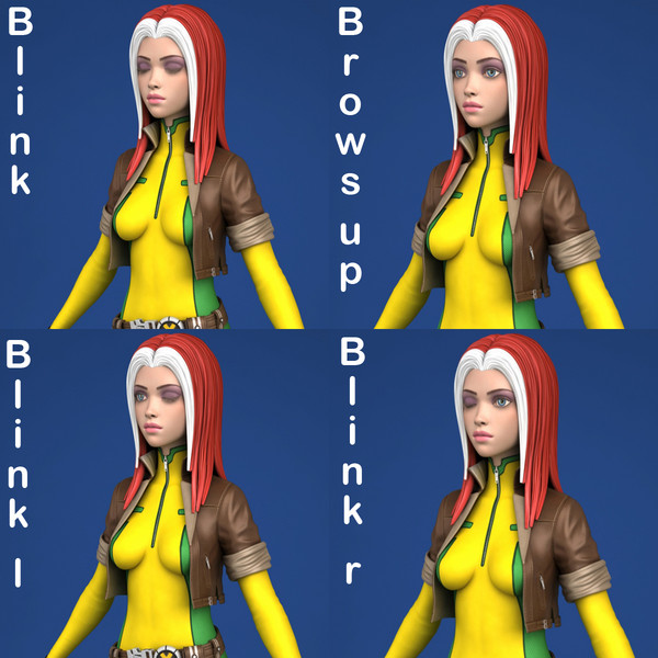 comic action morph targets 3d max - Maya - Action Girl + Morph Targets by Bitmapworld