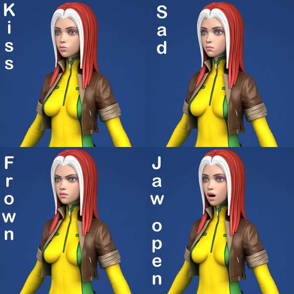 comic action morph targets 3d max - Maya - Action Girl + Morph Targets by Bitmapworld