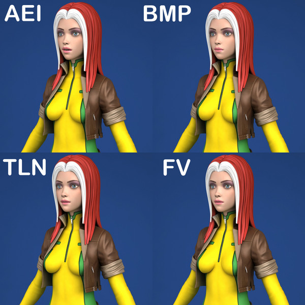 comic action morph targets 3d max - Maya - Action Girl + Morph Targets by Bitmapworld