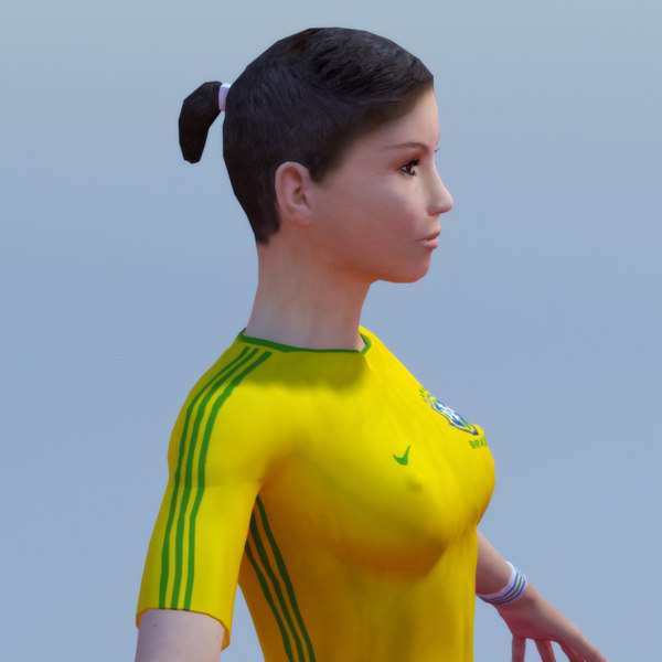 female football player rigged 3d model - Football Rigged Female A... by ES3DStudios