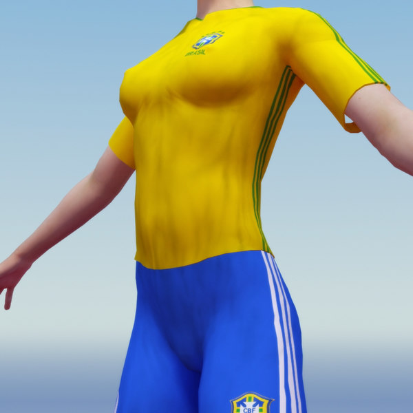 female football player rigged 3d model - Football Rigged Female A... by ES3DStudios