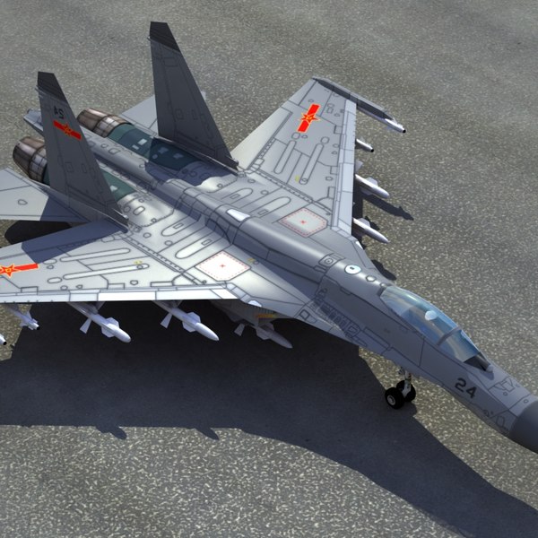 3d plaaf flanker fighter model - J11 Flanker 3DModel... by ES3DStudios