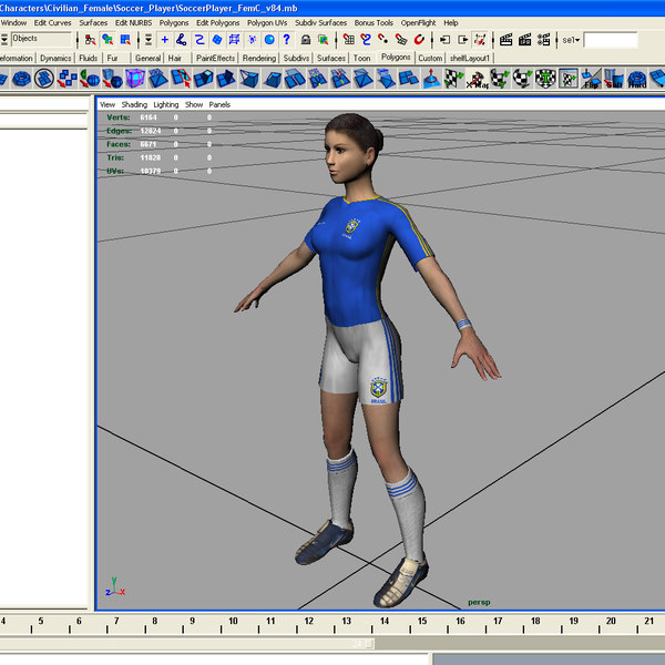 female football player rigged 3d model - Football Rigged Female A... by ES3DStudios