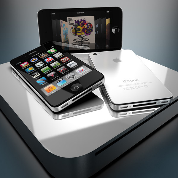 new iphone 4 ipod 3d model - new iPhone 4  iPod 4 Mac mini -  collection cell phone... by Leeift