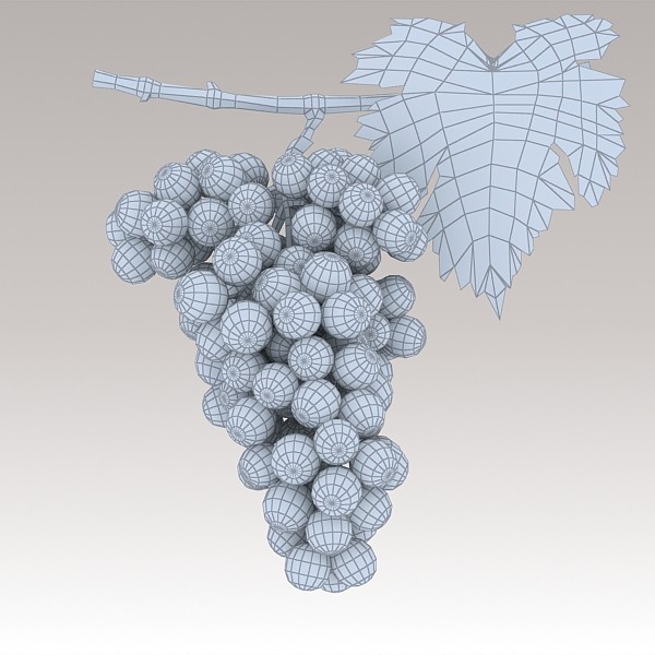 3d model red grapes - Red Grapes by sabah_au