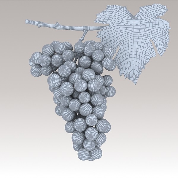 3d model red grapes - Red Grapes by sabah_au