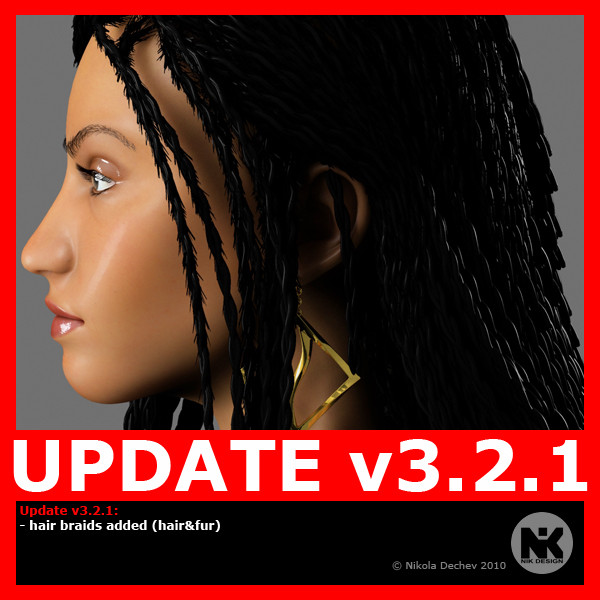 hair v3 2 face 3d model - Nia v3.2 (max9) by Nikola Dechev