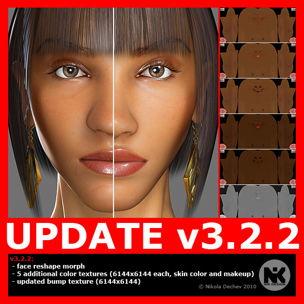hair v3 2 face 3d model - Nia v3.2 (max9) by Nikola Dechev