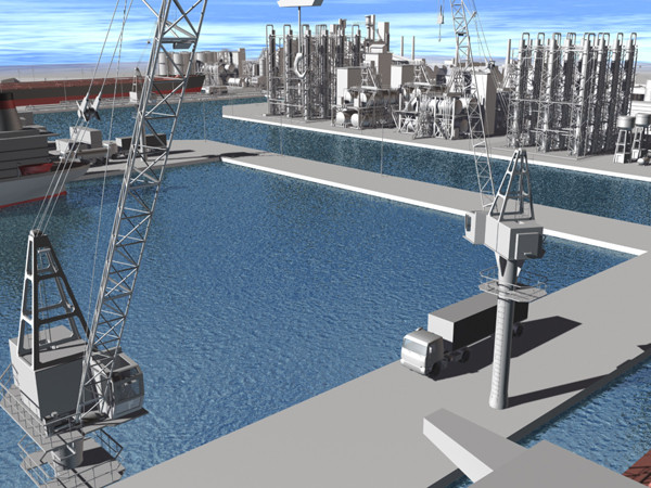 port harbour 3d model - PORT - HARBOUR... by Imagework