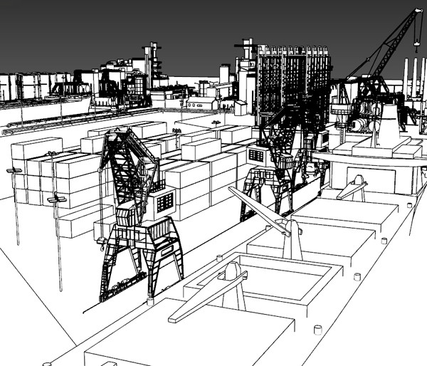 port harbour 3d model - PORT - HARBOUR... by Imagework