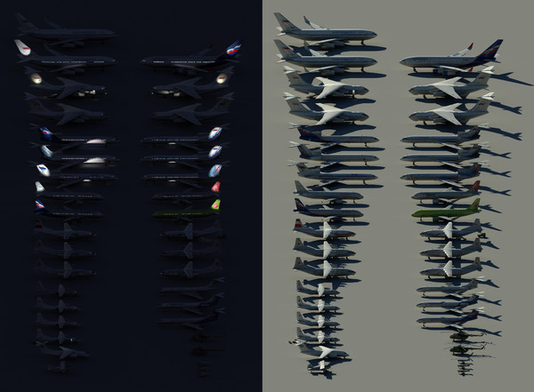 civil military transport aircrafts 3d max - Civil and transport aviation bundle by Ghost.4d