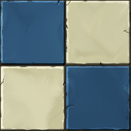 Checker Stone Tile Handpainted