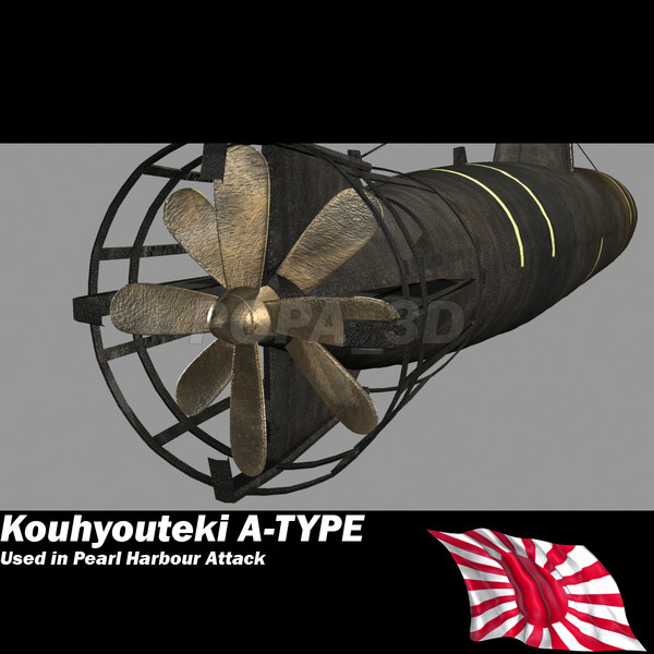 submarine surcouf french 3d model - Kouh youteki A-Type submarine by POPA_3D