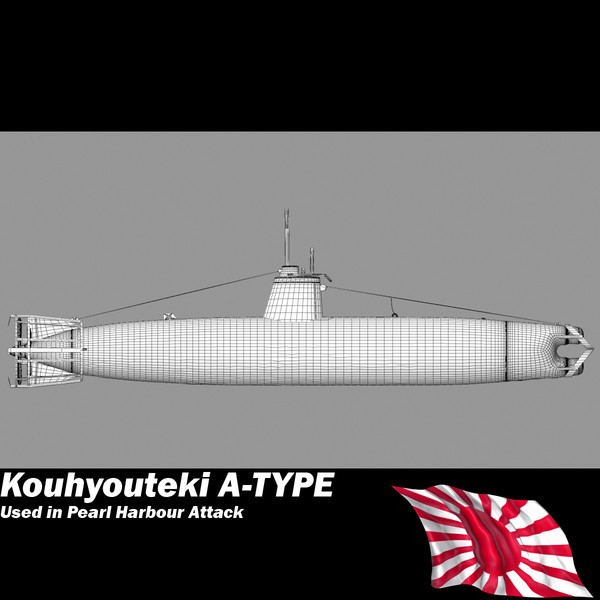 submarine surcouf french 3d model - Kouh youteki A-Type submarine by POPA_3D
