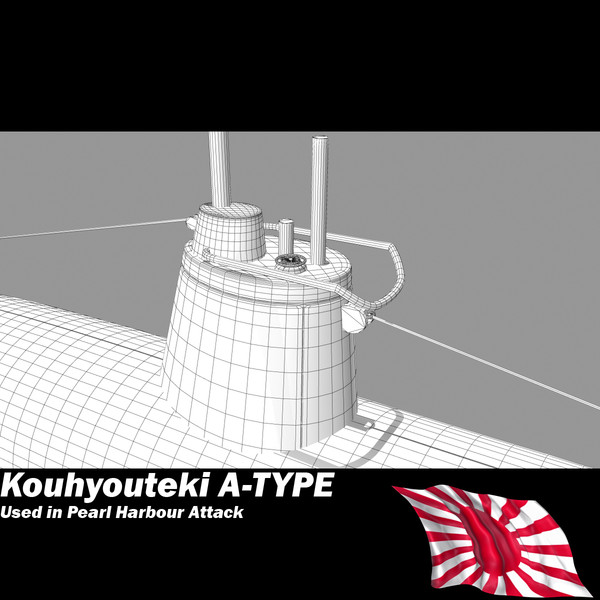 submarine surcouf french 3d model - Kouh youteki A-Type submarine by POPA_3D
