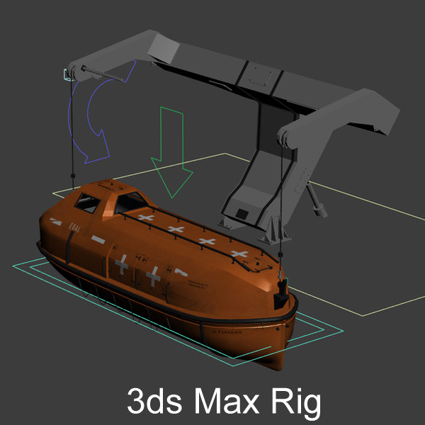 3d lifeboat davit model - Davit Lifeboat by Ebal Studios