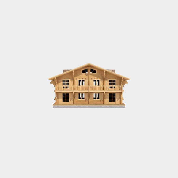 c4d log wooden house - Log House - Chamonix by GIOLETS
