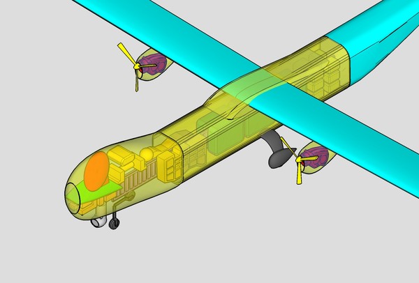 3d aurora uav long endurance model - Aurora Orion Long Endurance UAV Assembly Model Update by RodgerSaintJohn