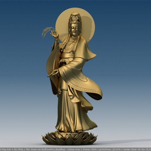 3d model sculpture statue yin bodhisattva - Kwan yin Bodhisattva (Buddha) - statue by VirtualWax