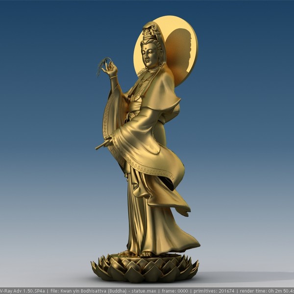 3d model sculpture statue yin bodhisattva - Kwan yin Bodhisattva (Buddha) - statue by VirtualWax