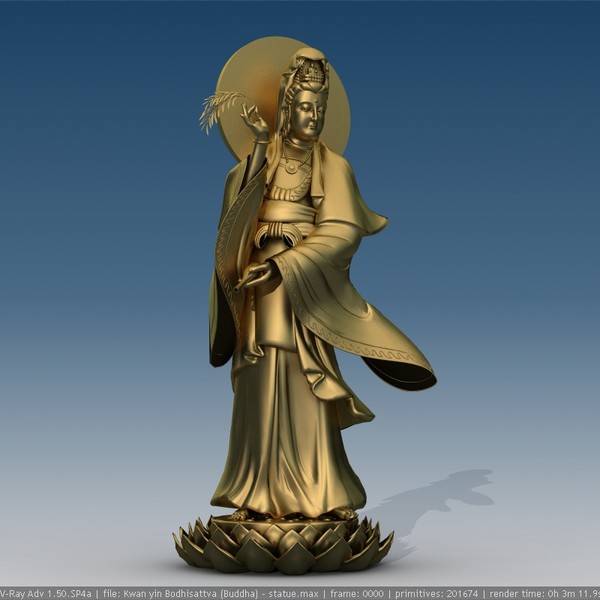 3d model sculpture statue yin bodhisattva - Kwan yin Bodhisattva (Buddha) - statue by VirtualWax