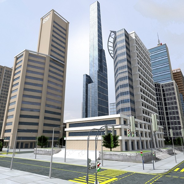 c4d city buildings - Detroit city (updated) by Imagework