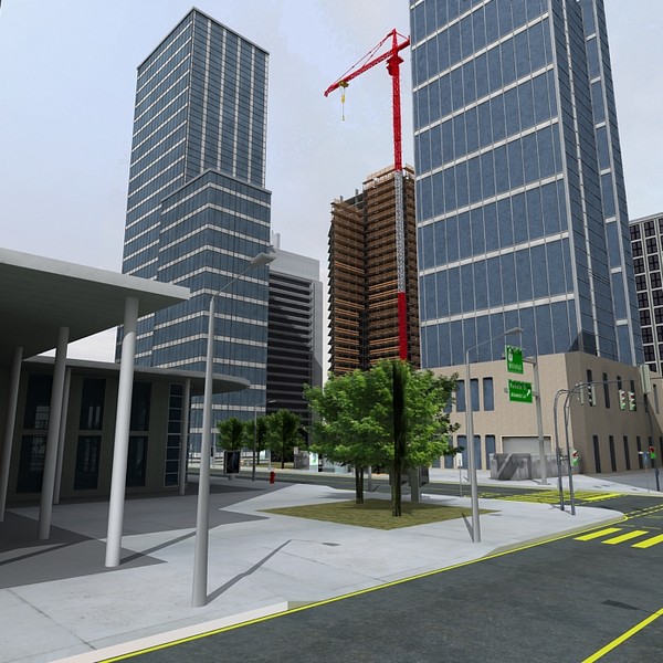 c4d city buildings - Detroit city (updated) by Imagework