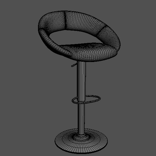 leather bar chair 3d obj - bar chair by HaNky154