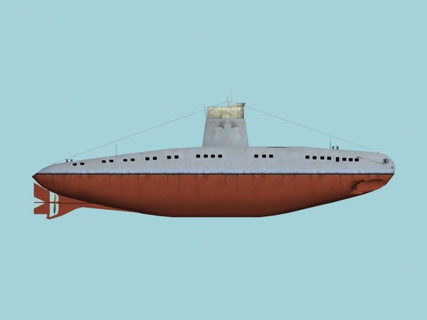 3d german coastal submarine - S.M. UB 4 german coastal submarine by FangioDesign