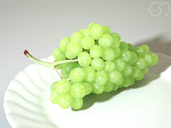 3d model photorealistic white grape - Grape White by goodmesh