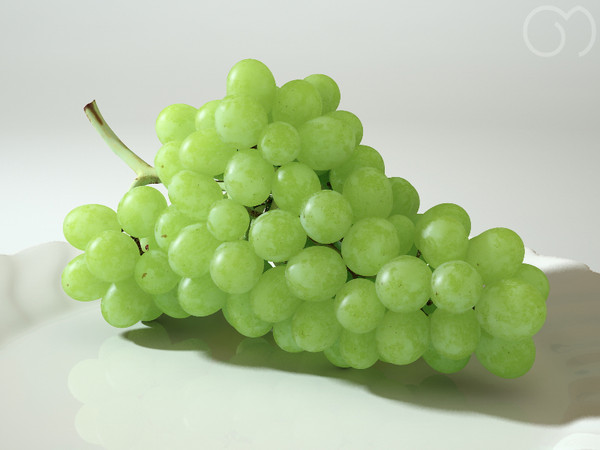 3d model photorealistic white grape - Grape White by goodmesh