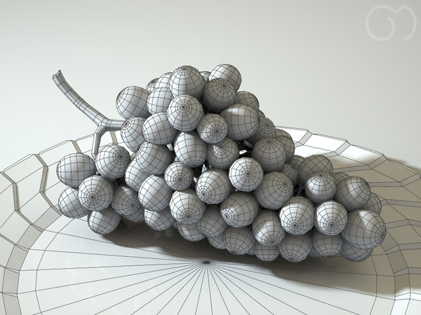 3d model photorealistic white grape - Grape White by goodmesh