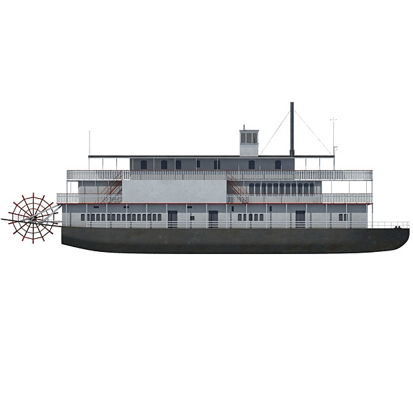 3d steam boat - Steam Boat by Gandoza