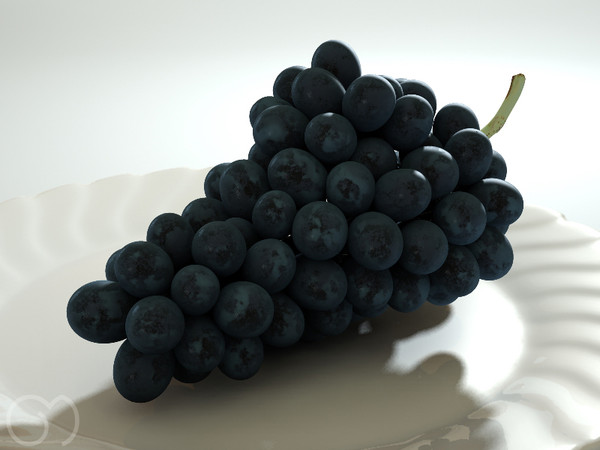 3d photorealistic black grape - Grape Black by goodmesh