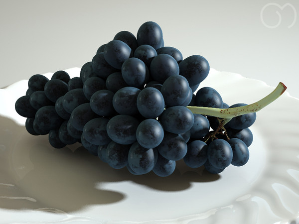 3d photorealistic black grape - Grape Black by goodmesh