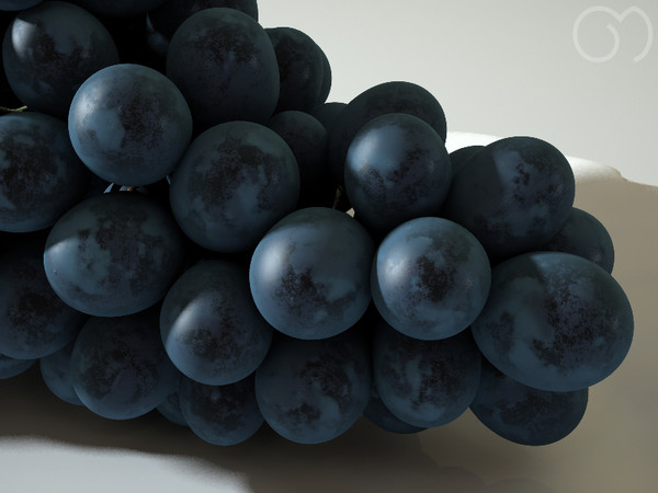 3d photorealistic black grape - Grape Black by goodmesh