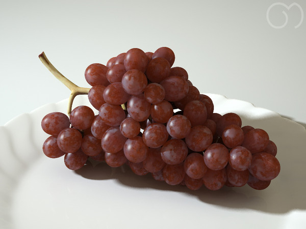 3d model photorealistic red grape - Grape Red by goodmesh
