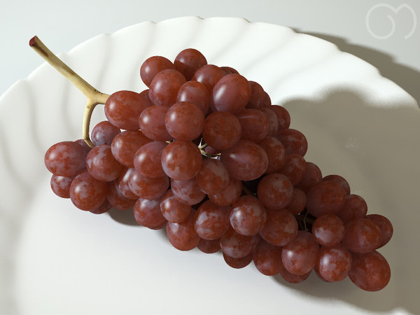 3d model photorealistic red grape - Grape Red by goodmesh