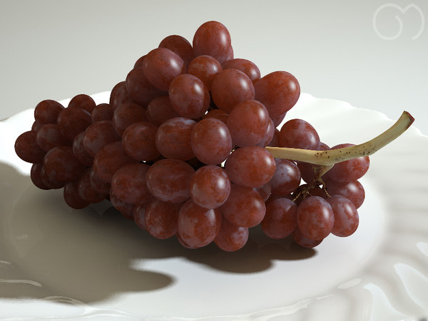 3d model photorealistic red grape - Grape Red by goodmesh