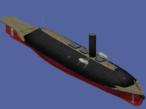 3d model uss monitor css virginia - USS Monitor CSS Virginia by FangioDesign